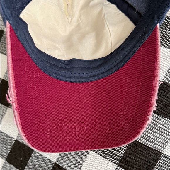 Salty Vibes Two-Tone Cap - Cream and Burgundy - Picture 9 of 9